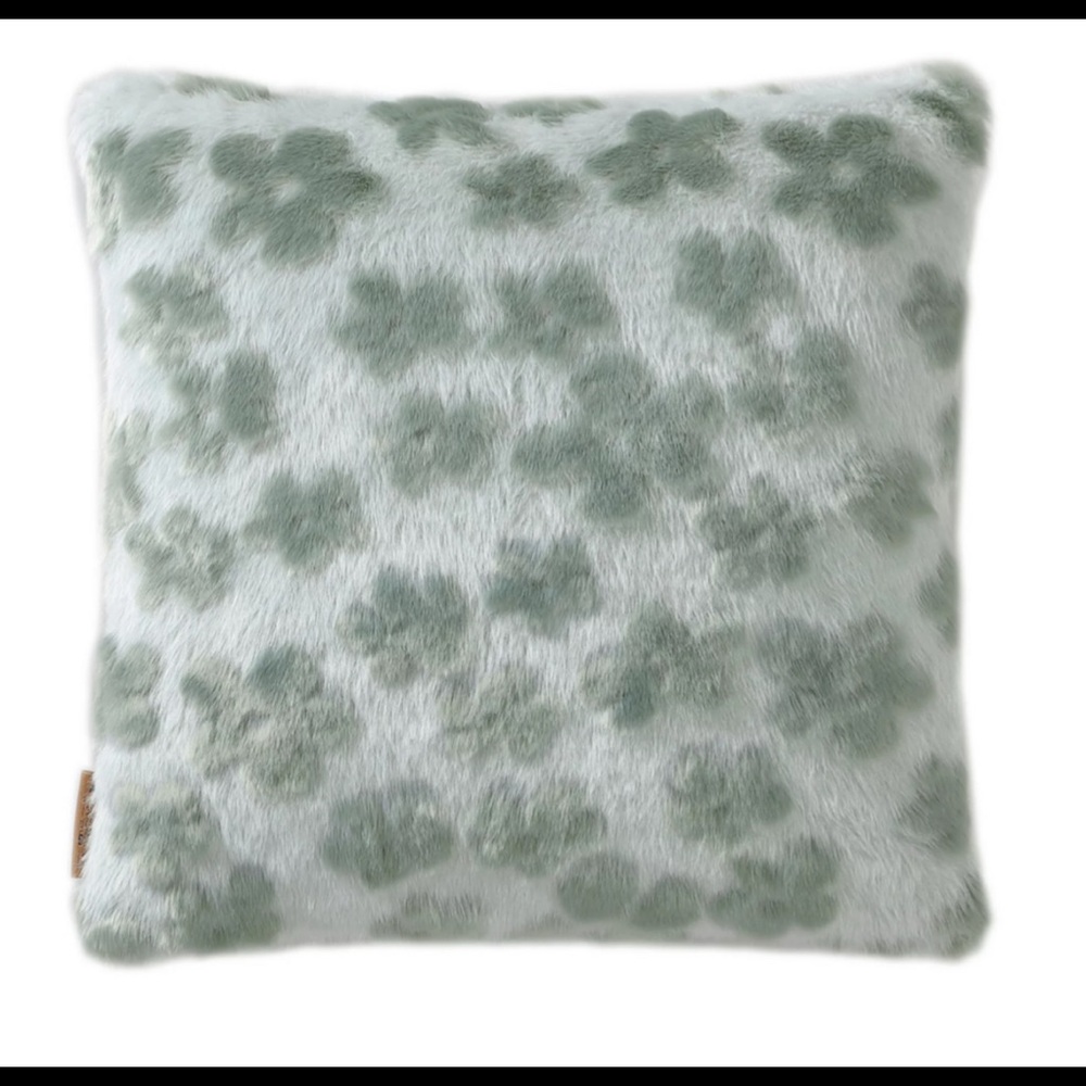 2️⃣ Koolaburra by UGG Fleur Faux Fur Throw Pillow COVERS ONLY 20 x 20 Aqua Gray